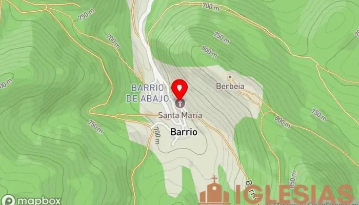 mapa de Andra Mari Eliza/Iglesia de Santa María Iglesia en Barrio
