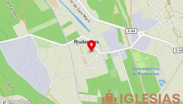 mapa de Bisbat De Girona Iglesia en Riudarenes