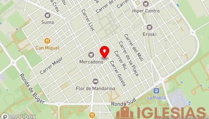 mapa de Bisbat de Mallorca Parroquia en Sa Pobla