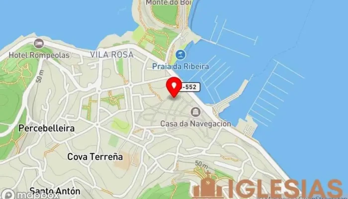 mapa de Capilla de la Misericordia Capilla, Lugar de interés histórico, Lugar de culto en Baiona