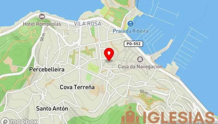 mapa de Capilla de San Juan del Castillo Lugar de culto, Lugar histórico, Monumento, Atracción turística en Baiona