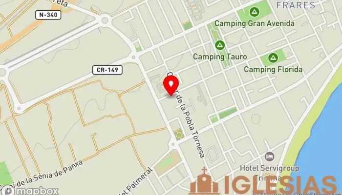mapa de Capilla del Carmen Lugar de culto en Benicàssim