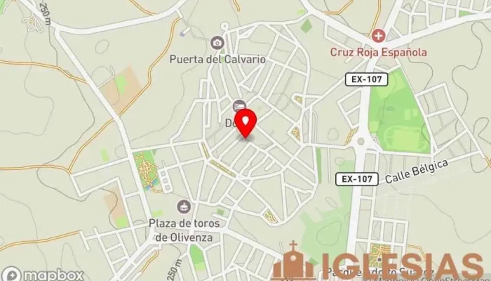 mapa de Capilla del Espíritu Santo/ Capela do Espírito Santo Iglesia católica en Olivenza
