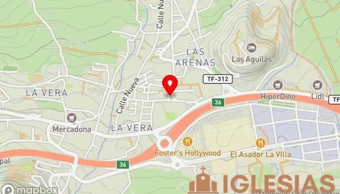 mapa de Capilla La Casa Azul Capilla en Puerto de la Cruz