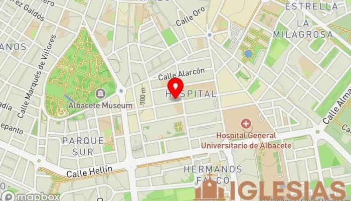 mapa de Capilla Las Angustias, Antigua parroquia Iglesia católica en Albacete