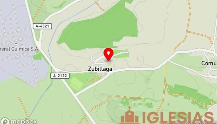 mapa de Capilla Zubillaga Iglesia en Zubillaga