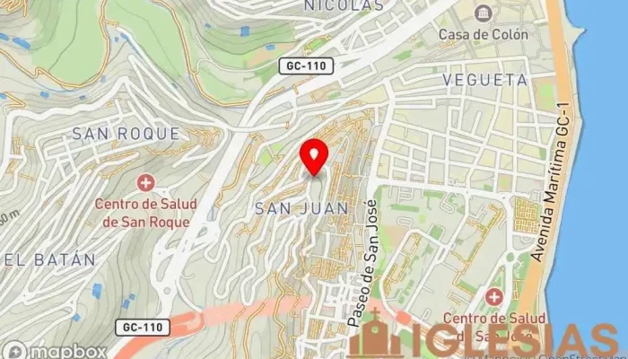 mapa de Cáritas Parroquial San Juan Bautista Iglesia en Las Palmas de Gran Canaria