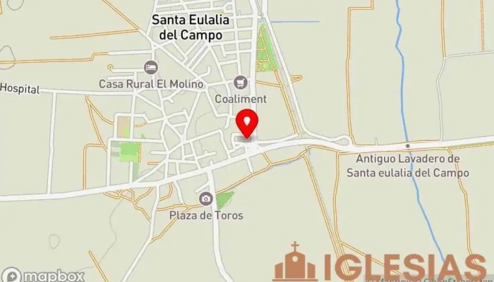 mapa de Casa Parroquial de Santa Eulalia del Campo Parroquia, Oficinas de empresa, Centro cultural, Centro juvenil en Santa Eulalia