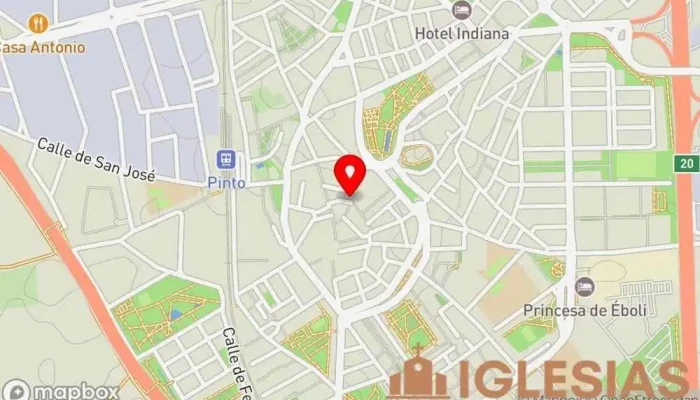 mapa de Casa Parroquial Lugar de culto en Pinto