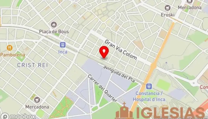 mapa de Centro Cristiano de Mallorca - Inca Iglesia evangélica en Inca