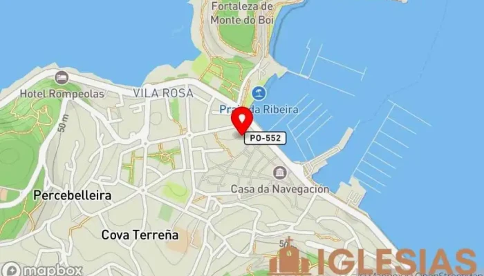 mapa de Convento de las Madres Dominicas Lugar de culto, Lugar histórico, Lugar de interés histórico, Monumento, Organización religiosa en Baiona