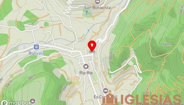 mapa de Cristians de la serra d’alfàbia Catedral catòlica en Bunyola