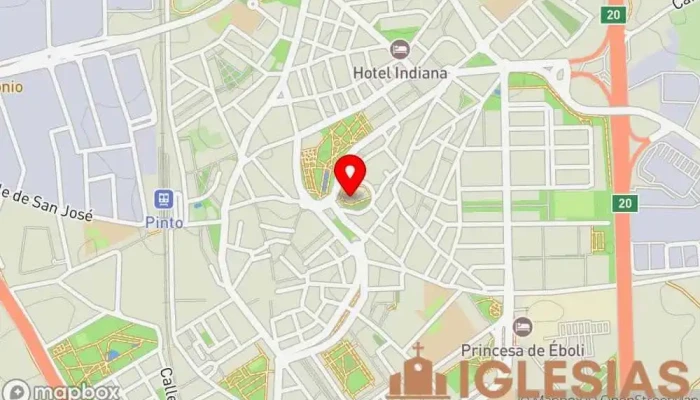 mapa de Despacho Parroquial Iglesia católica en Pinto