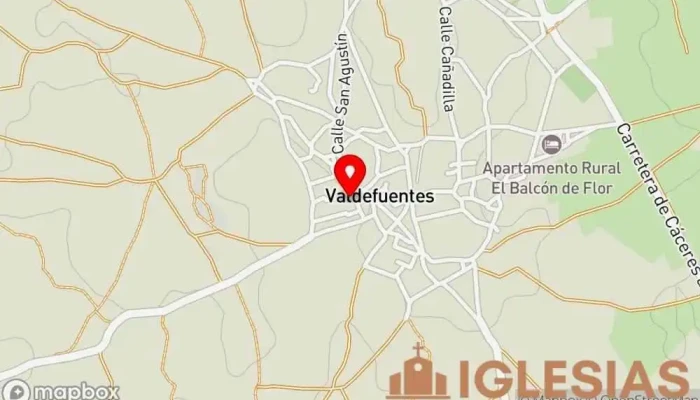 mapa de El Convento de San Agustín Convento en Valdefuentes