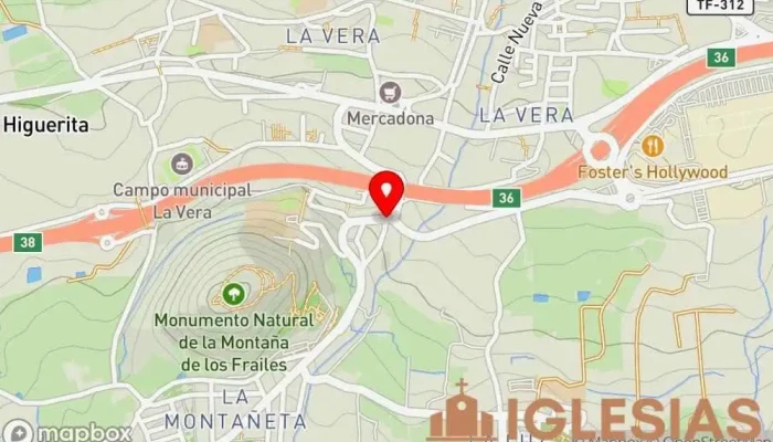 mapa de Ermita de la Cruz de la Vera Lugar de culto en Puerto de la Cruz