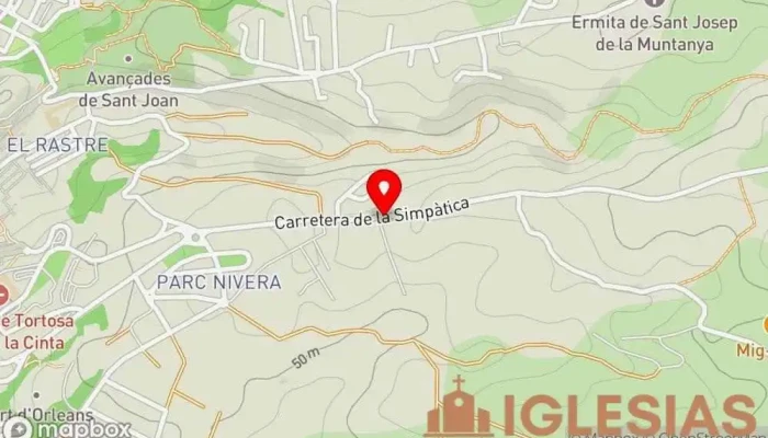 mapa de Ermita de la Mare de Déu de Montserrat Iglesia católica en Tortosa