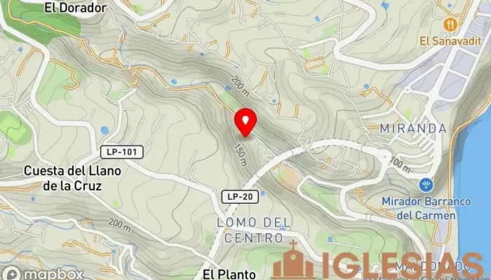 mapa de Ermita de Nuestra Señora del Carmen Iglesia católica en Santa Cruz de la Palma