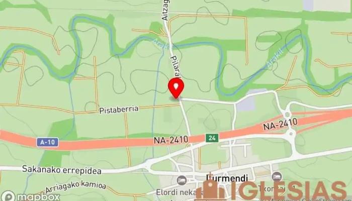 mapa de Ermita de Nuestra Señora del Pilar Iglesia en Iturmendi