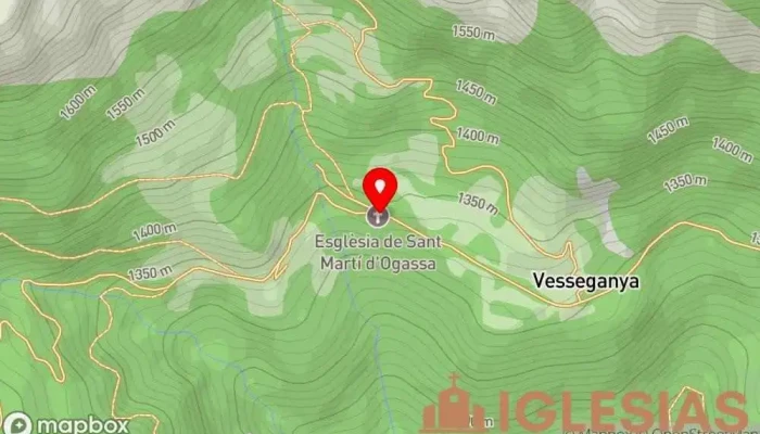 mapa de Ermita de San Martín de Ogassa Iglesia católica en Sant Martí d'Ogassa