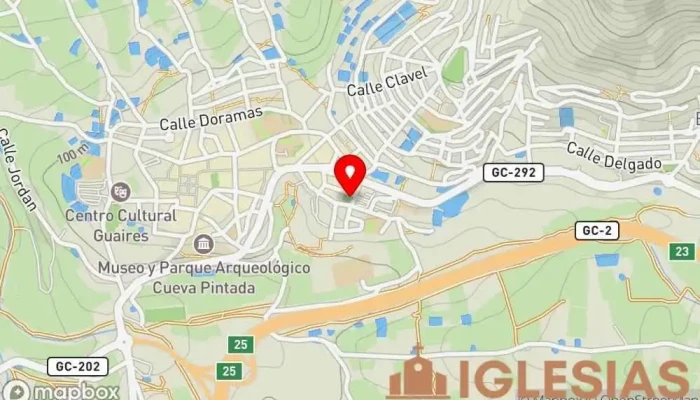 mapa de Ermita de San Sebastián Iglesia en Gáldar