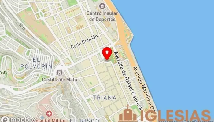 mapa de Ermita de San Telmo Iglesia católica, Atracción turística en Las Palmas de Gran Canaria