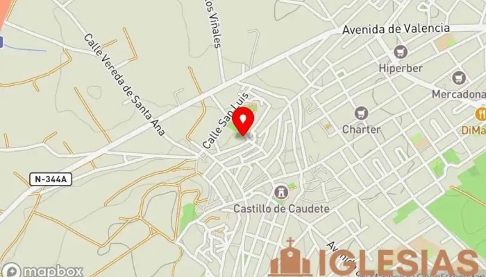 mapa de Ermita de Santa Ana Iglesia en Caudete