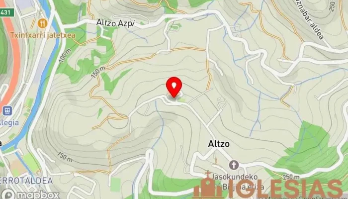 mapa de Ermita de Santa Bárbara Iglesia en Altzo