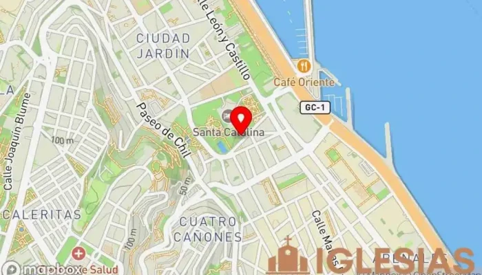 mapa de Ermita de Santa Catalina Capilla en Las Palmas de Gran Canaria