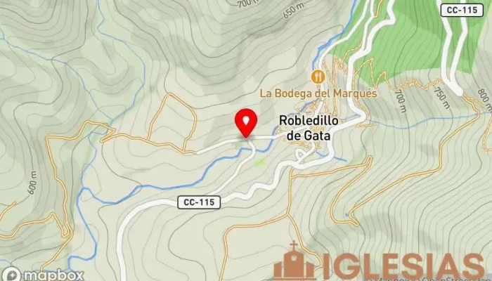 mapa de Ermita del Humilladero Iglesia en Robledillo de Gata