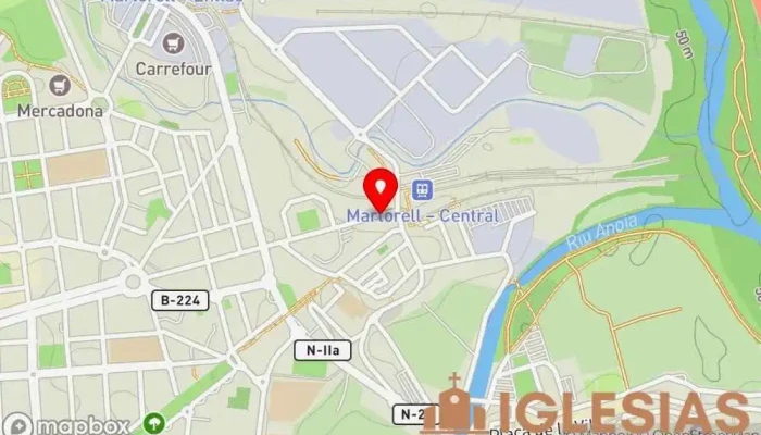 mapa de Església Cristiana Cos de Crist Iglesia en Martorell