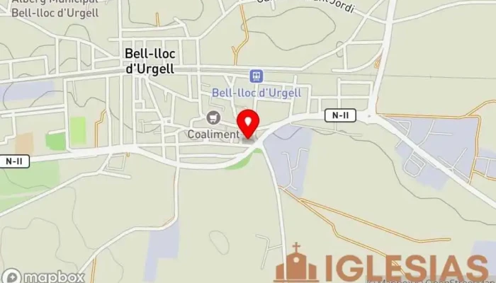 mapa de Església de Sant Miquel Iglesia católica en Bell-lloc d'Urgell