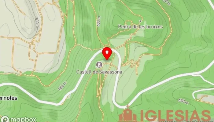 mapa de Església de Sant Pere de Savassona Iglesia católica en Tavèrnoles