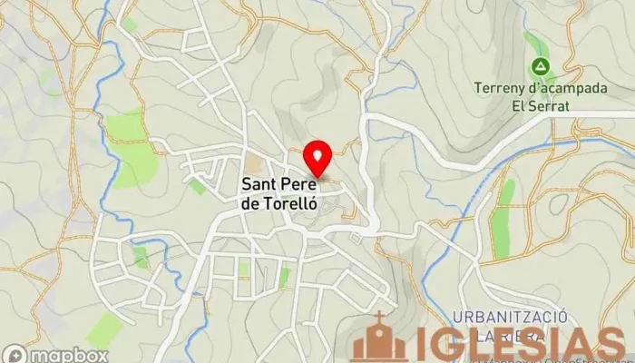 mapa de Església de Sant Pere Iglesia católica en Sant Pere de Torelló