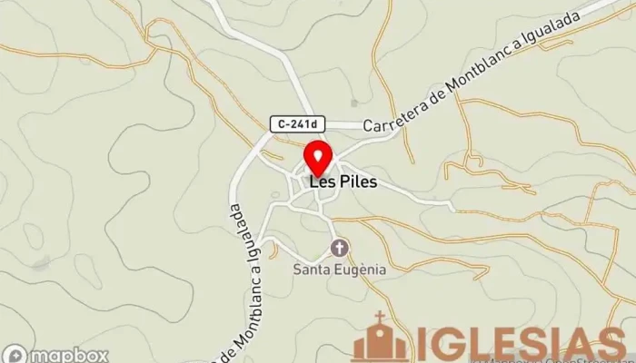 mapa de Església Iglesia en Les Piles