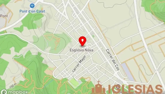 mapa de Església Nova Iglesia católica, Atracción turística en Son Servera