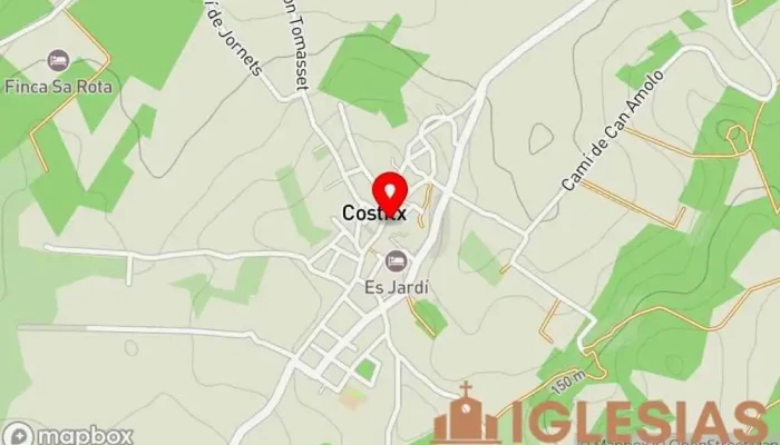 mapa de Església Parroquial de la Natividad de Nuestra Señora Iglesia en Costitx