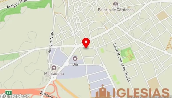 mapa de Iglesia Convento de San José Lugar de culto en Ocaña