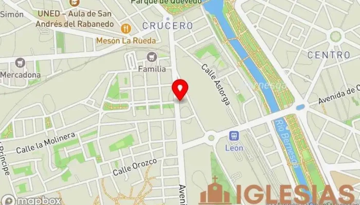 mapa de IGLESIA CRISTIANA CASA DE DIOS Y PUERTA DEL CIELO Iglesia evangélica, Iglesia cristiana en León