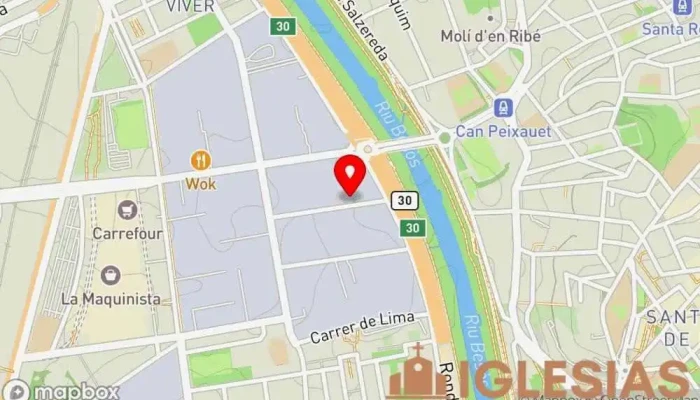 mapa de Iglesia Cristiana Evangélica Nueva Canaán Iglesia evangélica en Barcelona