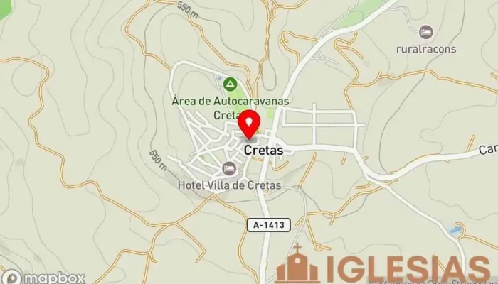 mapa de Iglesia de La Asunción de Cretas Iglesia en Cretas