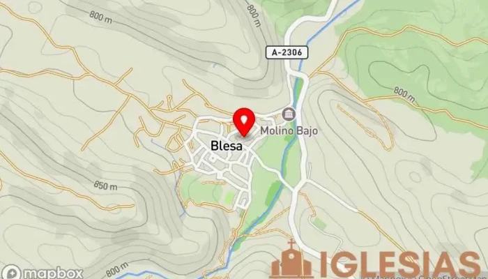 mapa de Iglesia de la Santa Cruz Iglesia católica en Blesa