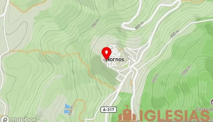 mapa de Iglesia de Nuestra Señora de la Asunción Iglesia católica en Hornos