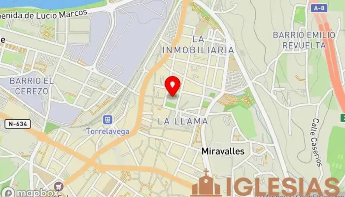 mapa de Iglesia de Nuestra Señora de la Asunción Iglesia católica, Atracción turística en Torrelavega