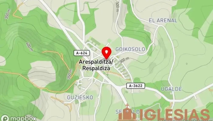 mapa de Iglesia de Nuestra Señora de la Asunción Iglesia católica en Arespalditza