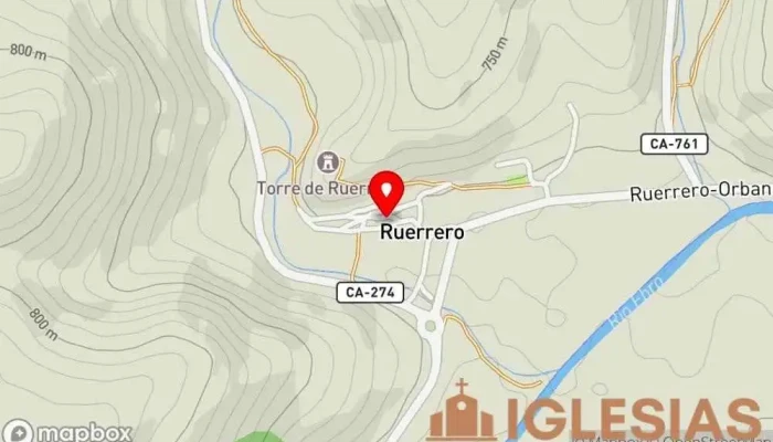 mapa de Iglesia de Nuestra Señora de las Nieves, Parroquia de Nuestra Señora de las Nieves y El Carmen Iglesia católica en Ruerrero