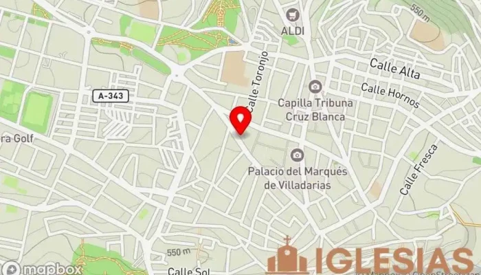 mapa de Iglesia de Nuestra Señora de los Remedios Iglesia católica, Atracción turística en Antequera