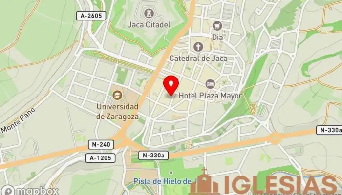 mapa de Iglesia de Nuestra Señora del Carmen (S.XVI) Iglesia católica en Jaca