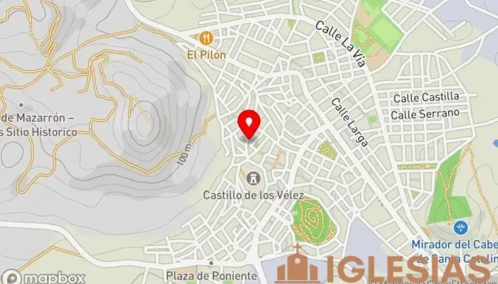 mapa de Iglesia de San Andrés Lugar de culto en Mazarrón
