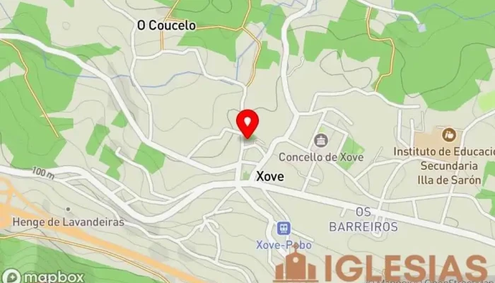 mapa de Iglesia de San Bartolo de Xove Iglesia en Xove