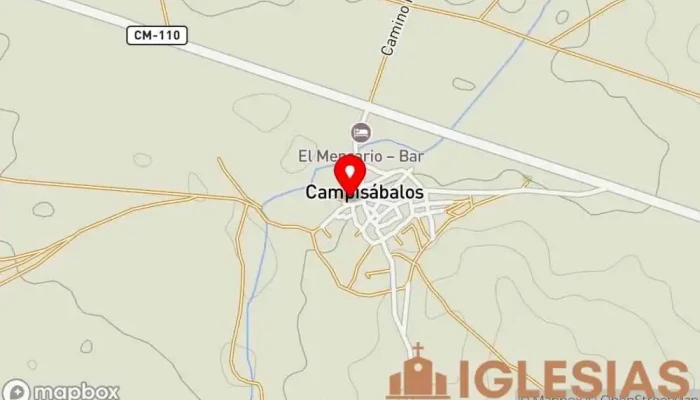 mapa de Iglesia de San Bartolomé Iglesia, Atracción turística en Campisábalos